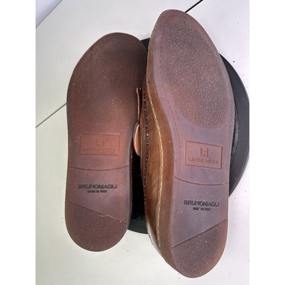 Bruno Magli Oliviero Kiltie Brown Leather Slip On Sneakers - Size 10 M - Picture 8 of 11